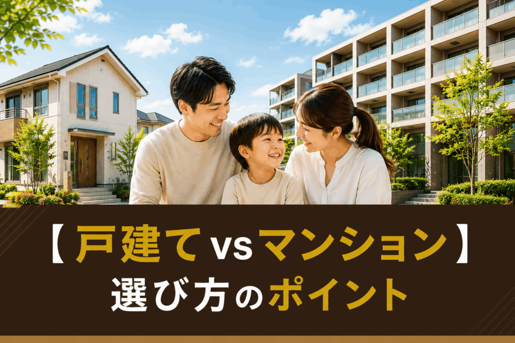 【戸建てvsマンション】選び方のポイント